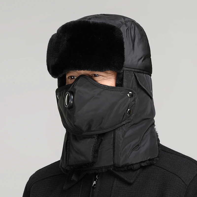 

Elder Winter Warm Hats Ear Protection People's Northeast Lei Feng Hat Men's Cap Men's Outdoor Neck Protection Caps A132