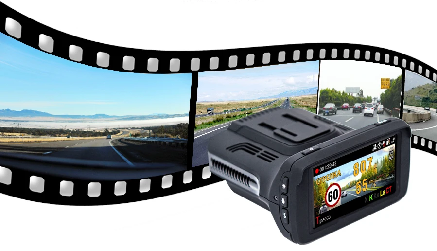 Kommander Ambarella A7LA50 автомобиля Камера Автомобильный видеорегистратор Антирадары встроенный gps база speedcam Камера s 3 в 1 Dashcam для русский