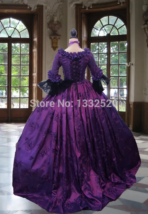 Marie Antoinette Dress Georgian colonial 18th century taped Rococo Style Gown Dress
