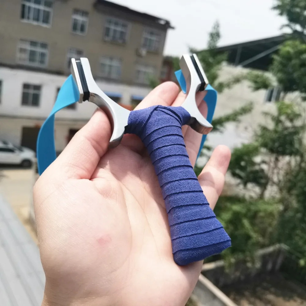 Точная Охота Sling Shot из нержавеющей стали плоская Рогатка c резиновой лентой