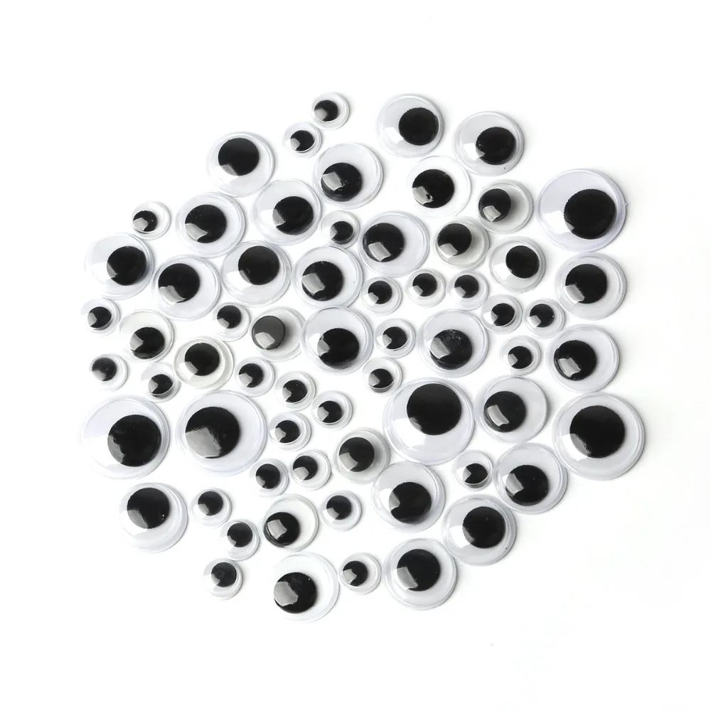 

5mm/7mm/10mm/12mm/15mm Mixed Animal Black Plastic Eyes for Toys Dolls Self-adhesive Googly Acrylic Diy Eyes for Crafts Stickers