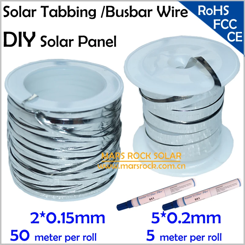 50 метров Солнечная Пайка проволоки и 5 метров Солнечная шина проволока и 2 шт 951 флюс ручки для DIY сделать солнечные панели