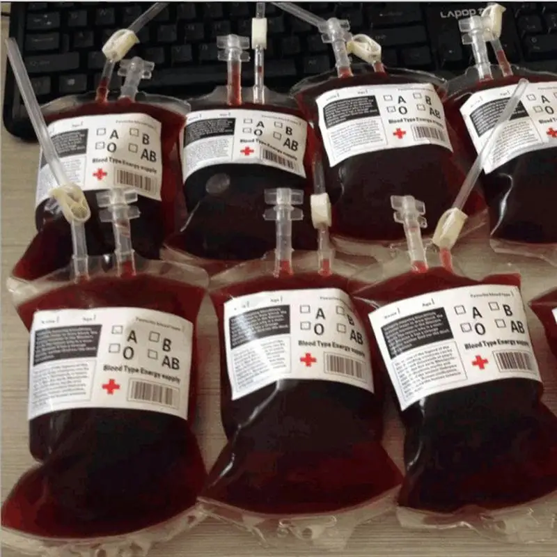 

Reusable PA Bag Halloween Blood Energy Drink Bag Pouch Props Vampire Cosplay