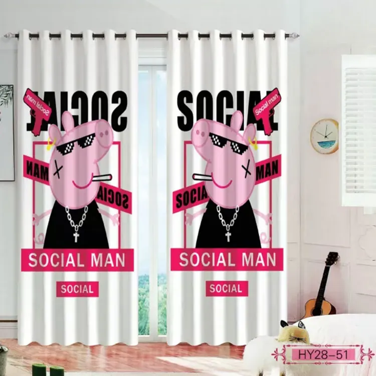 

Window Cartoon 3D Curtain Living Room Modern Home Goods Window Treatments Polyester Printed 3d Curtains For Bedroom