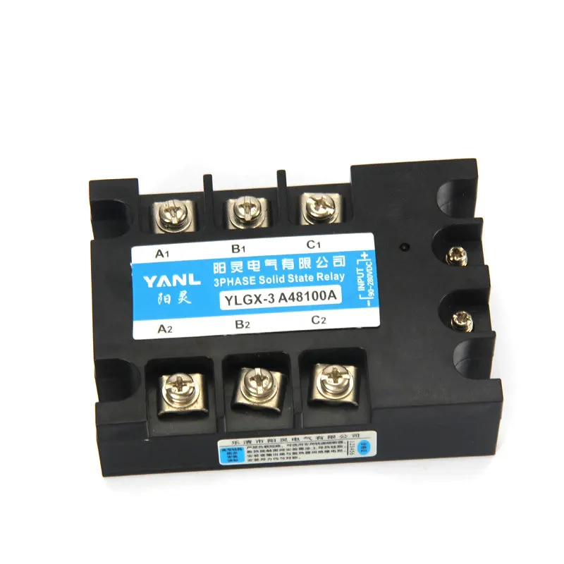 Three Phase Solid State Relay 100A AC AC SSR Relay Three Phase Solid