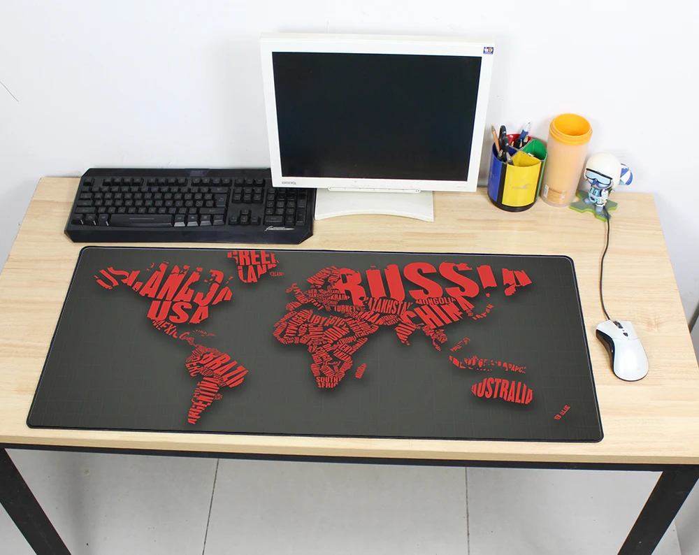 Игровой коврик для мыши карта мира 900x400 мм DIY XL большой коврик для мыши геймер с фиксацией краев аксессуары для ПК эргономичный коврик для ноутбука - Цвет: size900x400x2mm