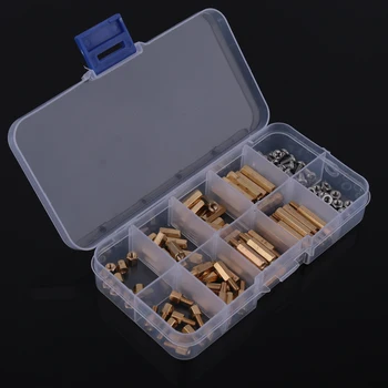 

120Pcs Brass Golden M3 Screw Standoff/Spacer Brass Hex Stand-Off Pillars DIY Set Threaded Type B