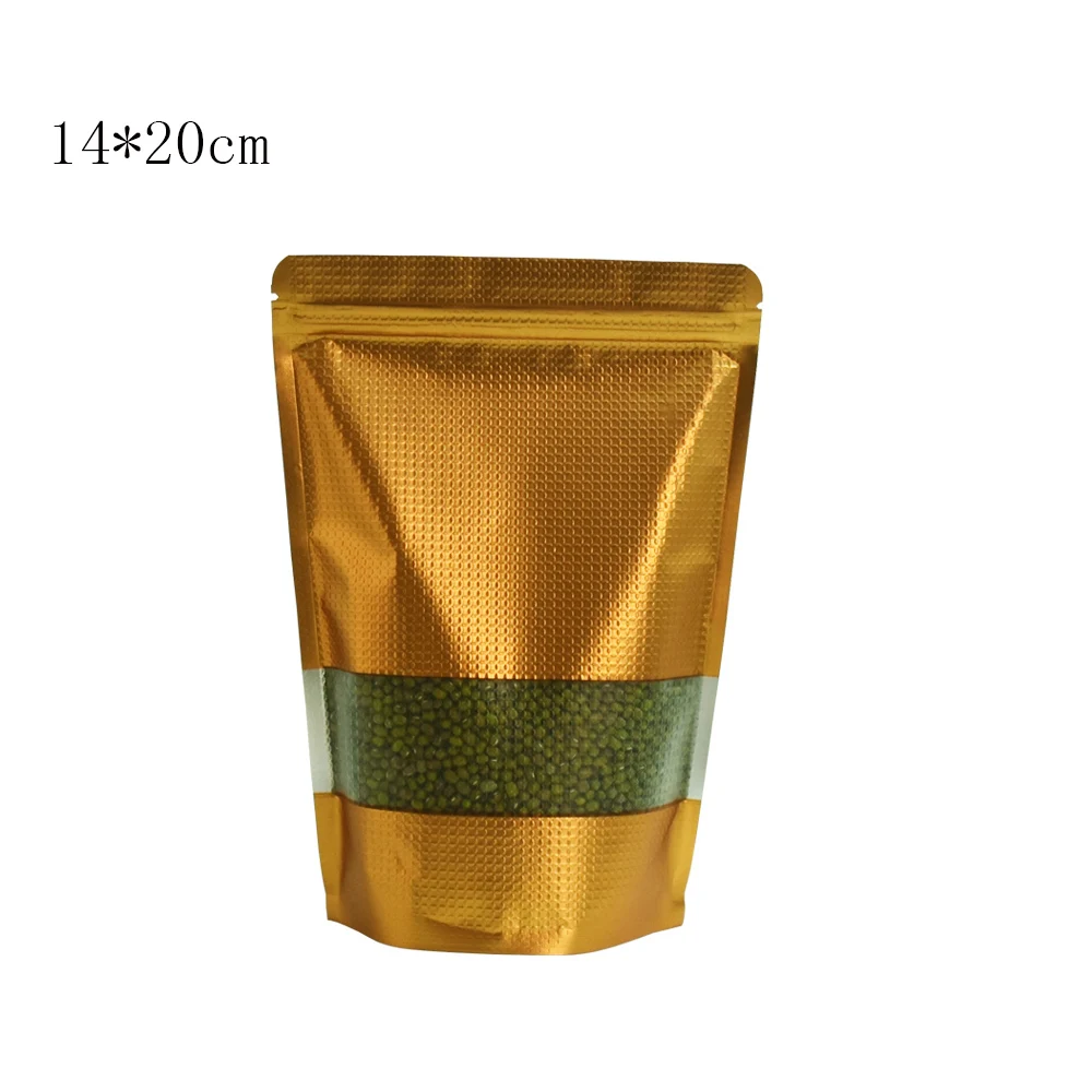 Us 11 99 14 20cm Gold Stand Up Mylar Foil Food Storage Bag With Clear Window Embossed Reclosable Aluminum Package Pouch 50pcs Lot In Us 11 99 14 20cm Gold Stand Up Mylar Foil Food Storage Bag With Clear Window Embossed Reclosable Aluminum Package Pouch 50pcs Lot In