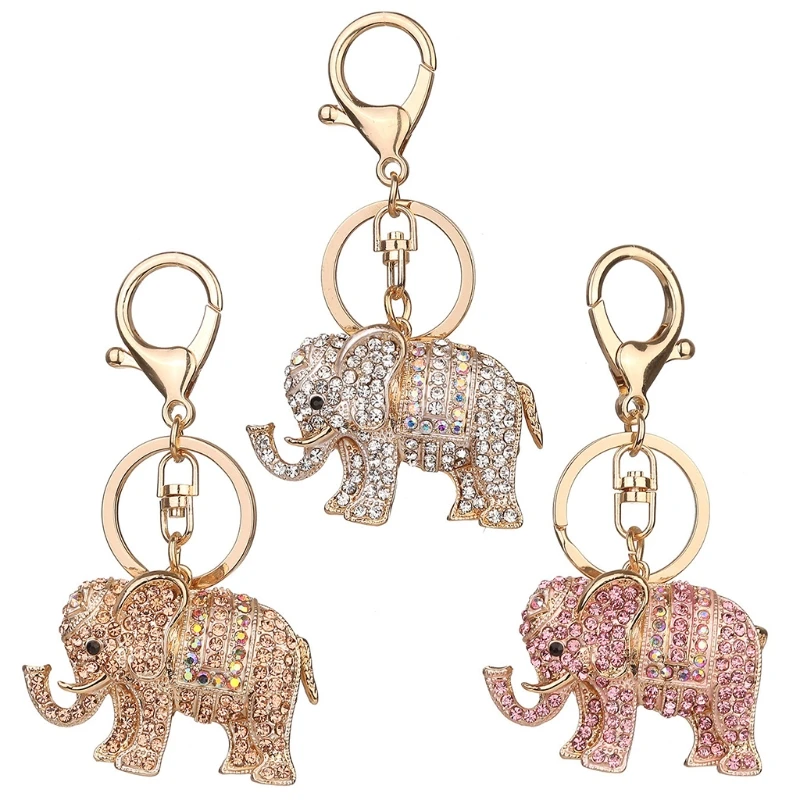 Rhinestone elefante llavero encanto colgante bolso bolsa llavero nuevo llaveros chaveiro sleutelhanger portachiavi