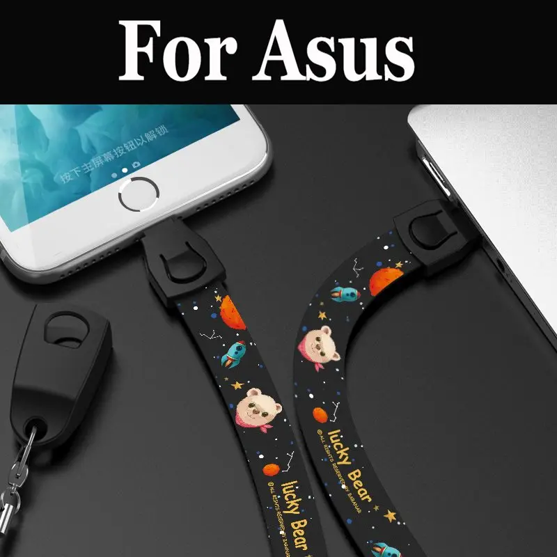 USB للهاتف المحمول حزام الكرتون لطيف القط الحبل الهاتف اليد لآسوس ZenFone الذهاب ZB500KG لايف ZB501KL ماكس (M1) ZB555KL ماكس M2