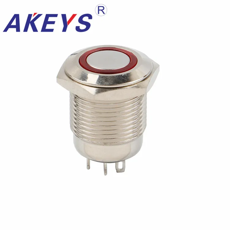 PX16D-P10Z-E LED Lighted Power Push Button 16mm Push Button Switch With Ring LED