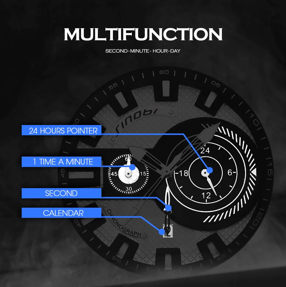 Мужские часы SINOBI от топ бренда класса люкс водонепроницаемые светящиеся японские кварцевые наручные часы мужские модные кожаные спортивные часы мужские часы