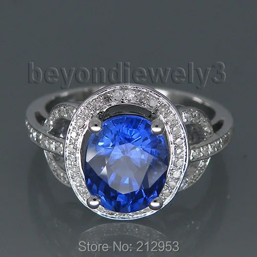 Потрясающее цельное обручальное кольцо 14 КТ белого золота фиолетового синего