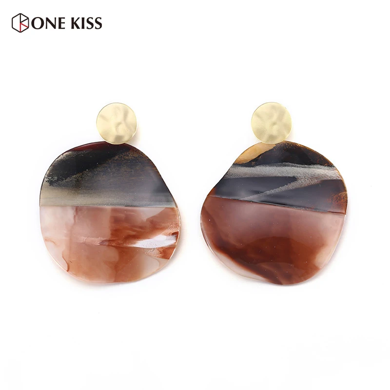 

Irregular Acrylic Splicing Geometric Stud Earrings for Women Fashion Large Big Resin Statement Earring Exaggeration Jewelry Gift