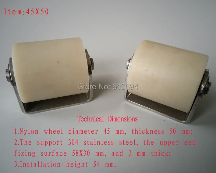 

door nylon roller with 304 stainless support and bolt 45x50