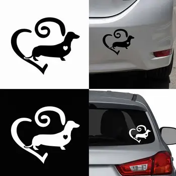 

Dachshund Love Heart PET Adhesive Car Sticker Removable Vehicle Decor Decal