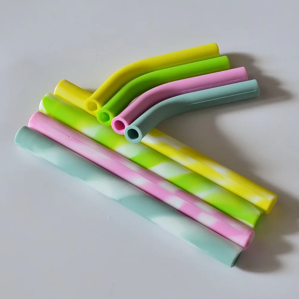 4pcs/bag with brush double silica gel straw ,21cm long Portable