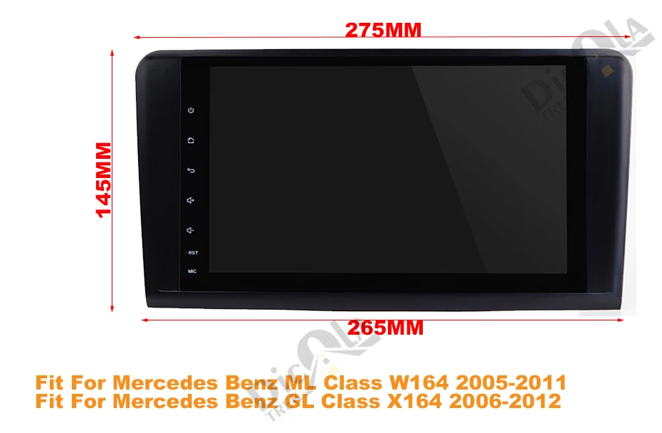Discount IPS Android 8.1! Two Din 9 Inch Car DVD Player For Mercedes/Benz/GL ML CLASS W164 X164 ML350 ML450 GL320 GL450 Wifi GPS BT Radio 0