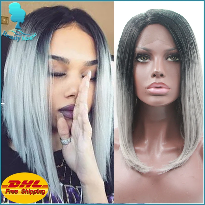 2016 New Trends Grey Ombre Hair Black To Gray Synthetic Lace Front 2016 New Trends Grey Ombre Hair Black To Gray Synthetic Lace Front Wig Bob Wigs For Women Heat Resistant On Aliexpress Alibaba