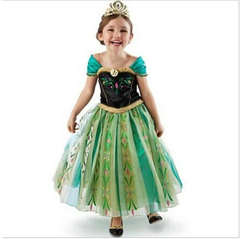 

Girls Cinderella Dress Kids Clothing Snow Rapunzel Aurora Dress Christmas Costume European and American New Year Girls Dresses