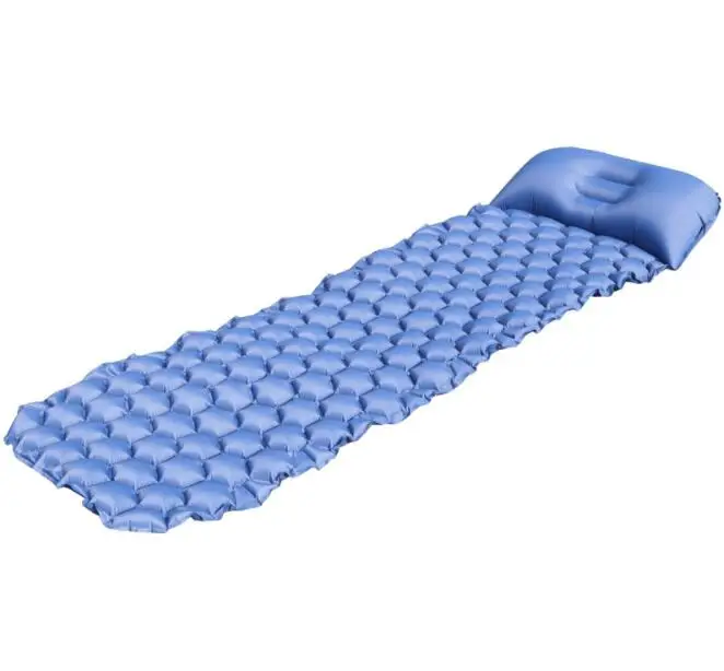 Коврик для кемпинга Сверхлегкий надувной коврик для сна Матрас с подушкой для наружного кемпинга пешего туризма альпинизмом путешествия - Цвет: Тёмно-синий