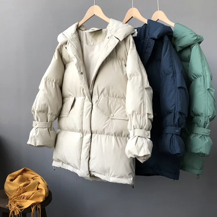 

Women Casual Fur Collar Hooded Female Jacket Warm Thick Long Coat Women's Coat Plus Size Parka Women's Long Down Winter Jacket