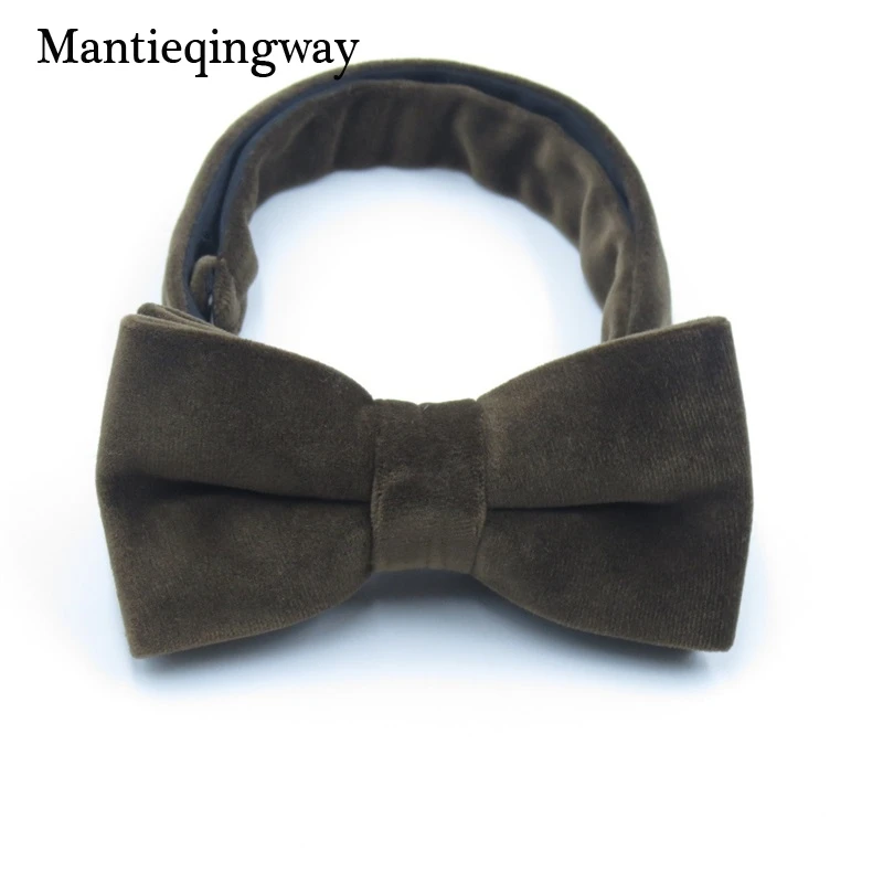 Mantieqingway вельветовый галстук-бабочка для мужчин s свадебный двухслойный галстук-бабочка рубашка сплошной цвет черный галстук для мужчин