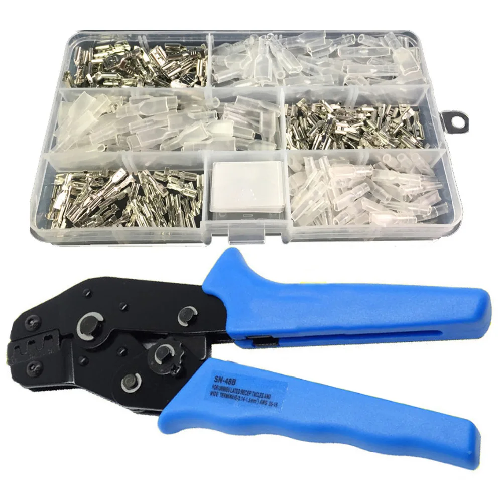 150pcs Non-insulated Tab Receptacle Terminals Crimper Crimping Plier Assortment Tool Set Kit 150pcs Non-insulated Tab Receptacle Terminals Crimper Crimping Plier Assortment Tool Set Kit