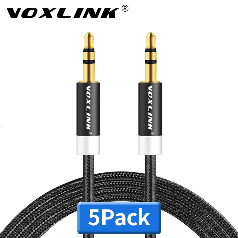 VOXLINK 5 упаковок 3ft/1m 3 5mm Jack аудио кабель для iPhone 6 6s AUX вспомогательный шнур штекер