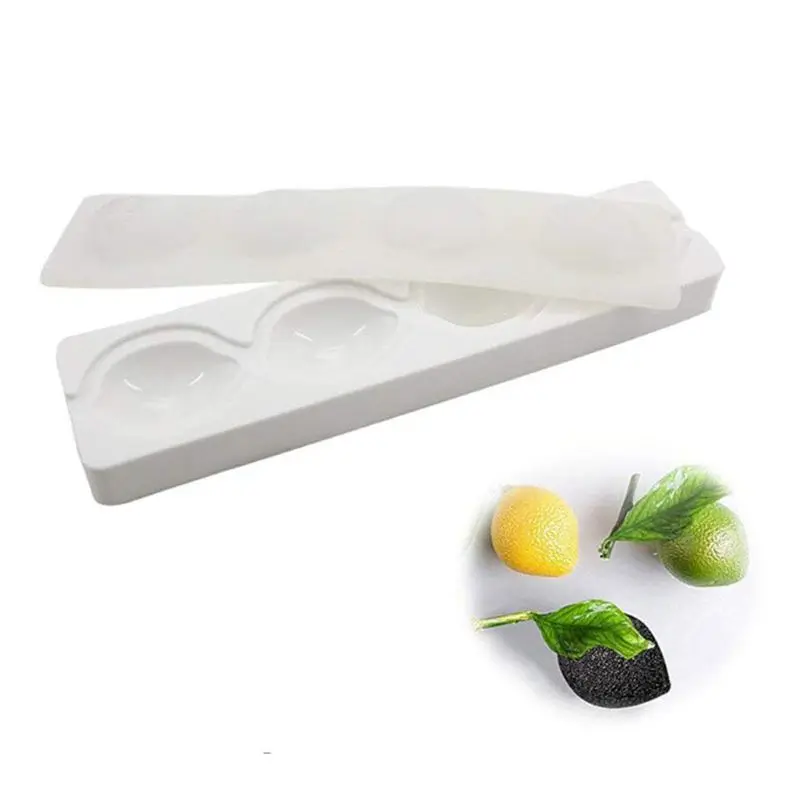 White 4 отверстия 3D Пасхальная форма лимона силиконовые формы для украшения торта инструменты для выпечки французские формы для муссов и десертов форма для выпечки кексов Sil - Цвет: White
