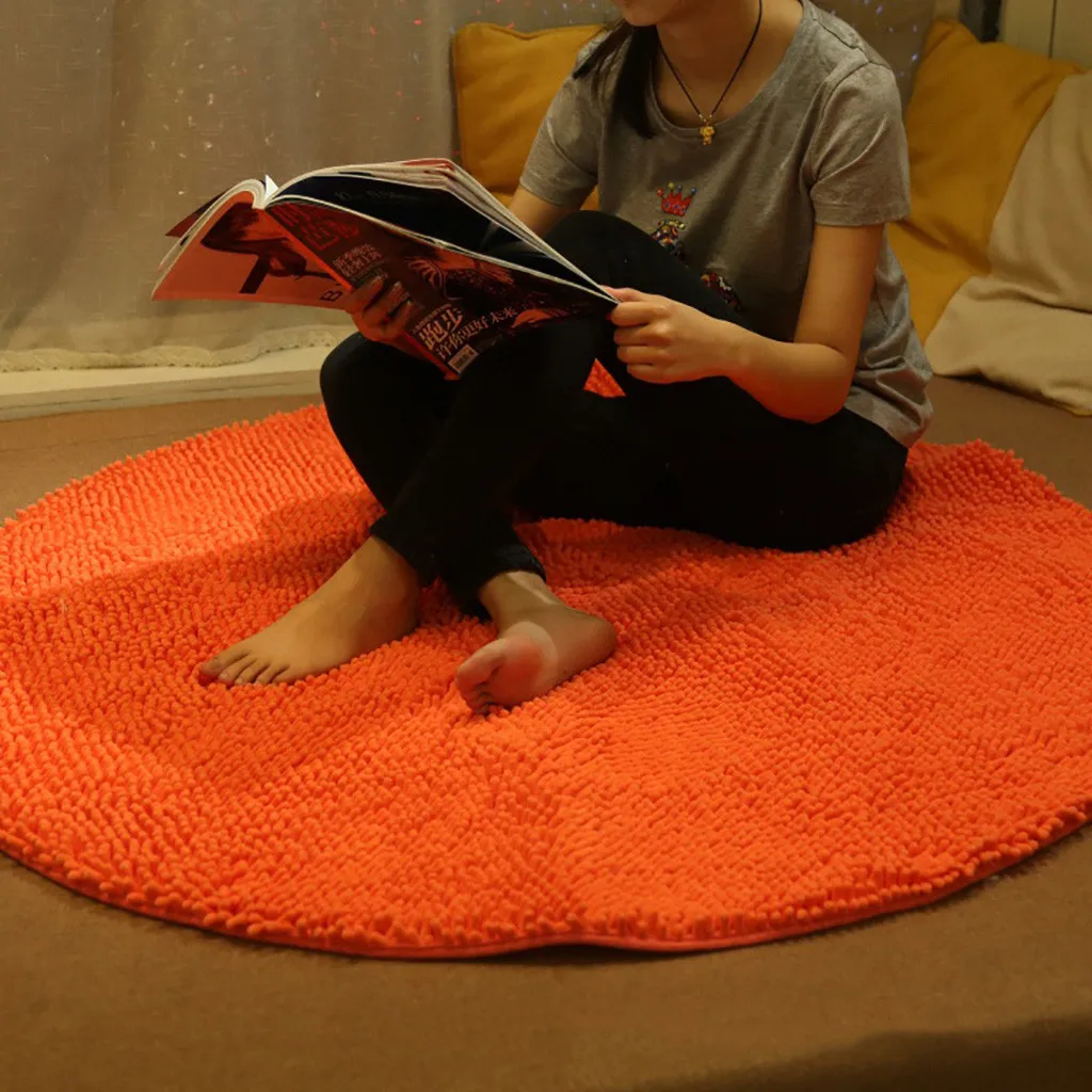 

Soft Round Floor Mat Non-slip Absorbing Durable Chenille Carpet for Bathroom Kitchen Living Room New kleed woonkamer tapete