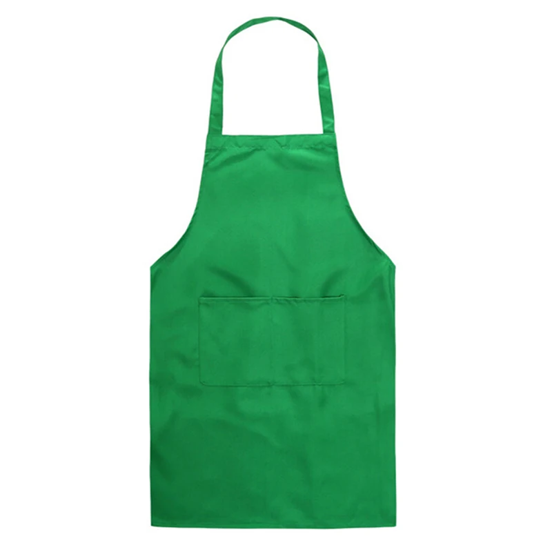 Чистый многоцветный кухонный фартук для приготовления пищи для женщин и мужчин официант шеф-повор Кафе Магазин фартуки для барбекю, парикмахеров на заказ подарок для взрослых нагрудники - Цвет: Зеленый