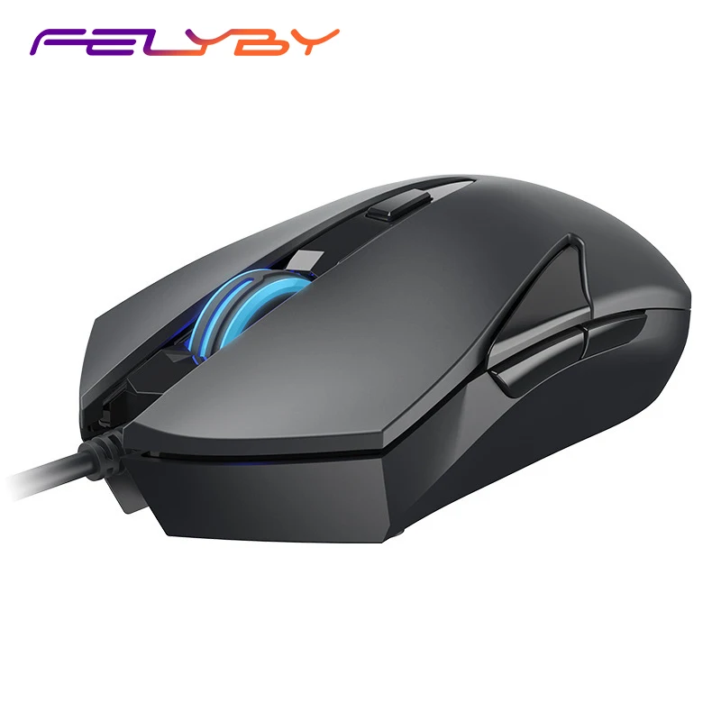 

FELYBY LM113 Portable Mobile Optical Wired Mouse with USB Receiver 3000DPI 4 Adjustable Levels 6 Buttons for Laptop & Computer