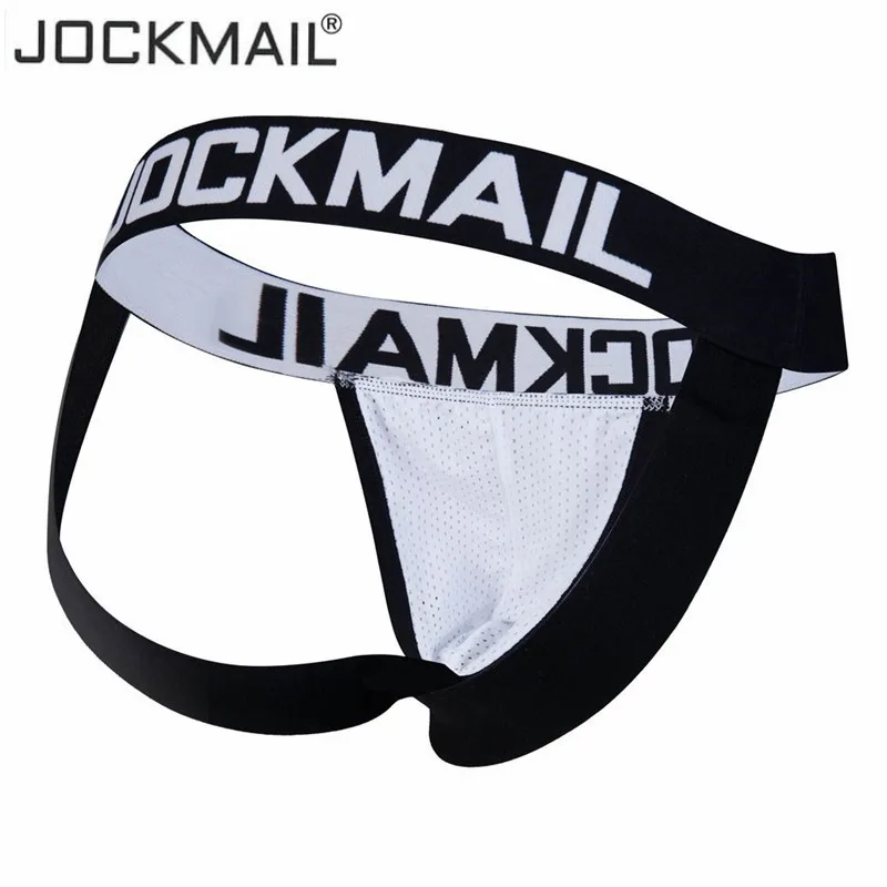 

JOCKMAIL 4PCS/Lot Sexy Men Underwear Thong Jockstrap Gay Men Underwear Mesh Breathable tanga hombre slip G Strings Low Waist Hot