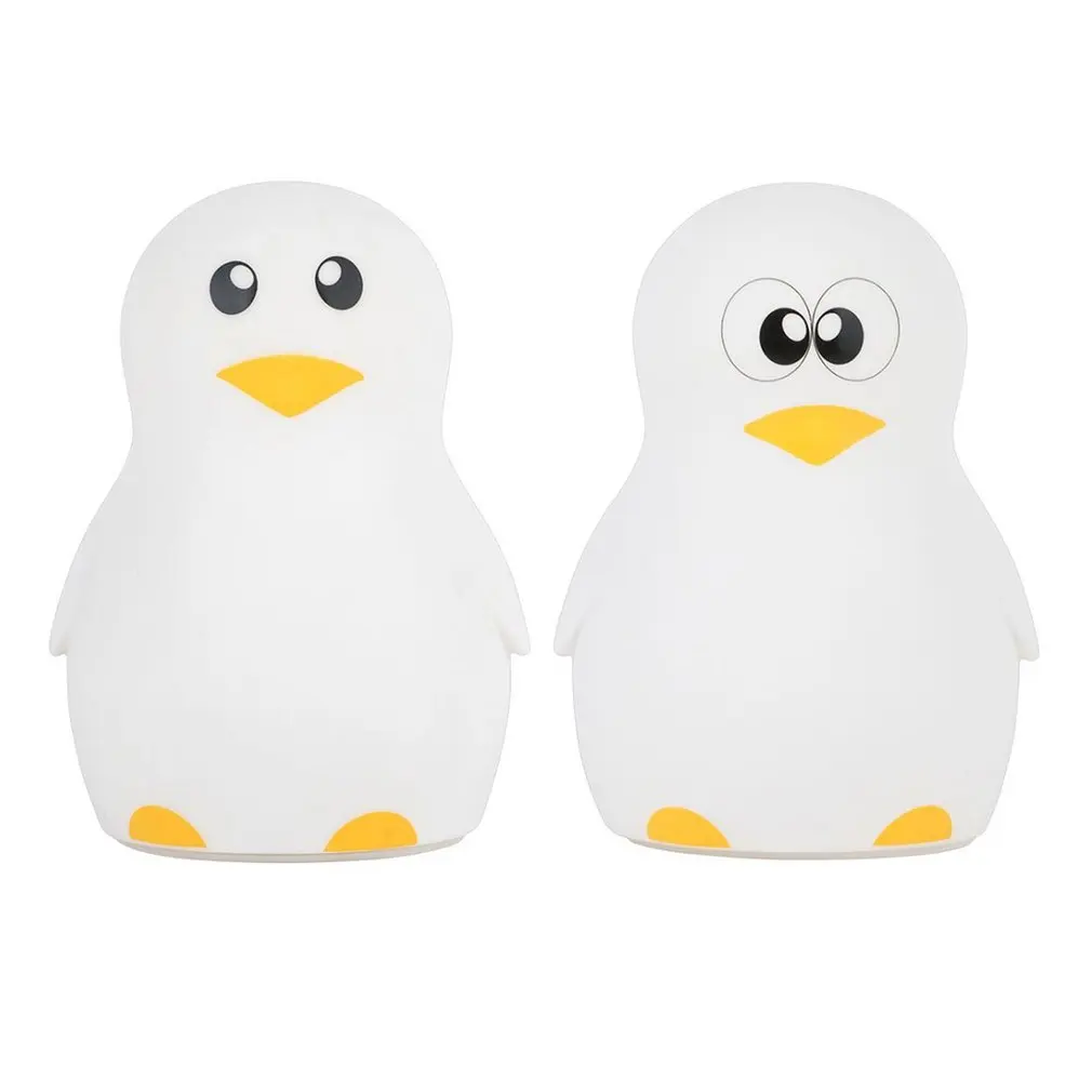 

Cute Penguin Night Light Adjustable Colorful LED Desktop Light Silicone USB Charging Lamp Touch Control Atmosphere Lamp