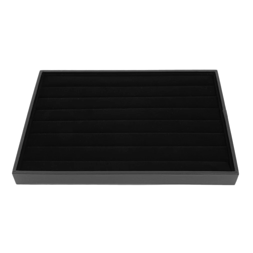 

Black Velvet Ring Earrings Bracelet Jewelery Cases Display Cufflinks Storage Tray Case Holder Organizer Displays Black Container
