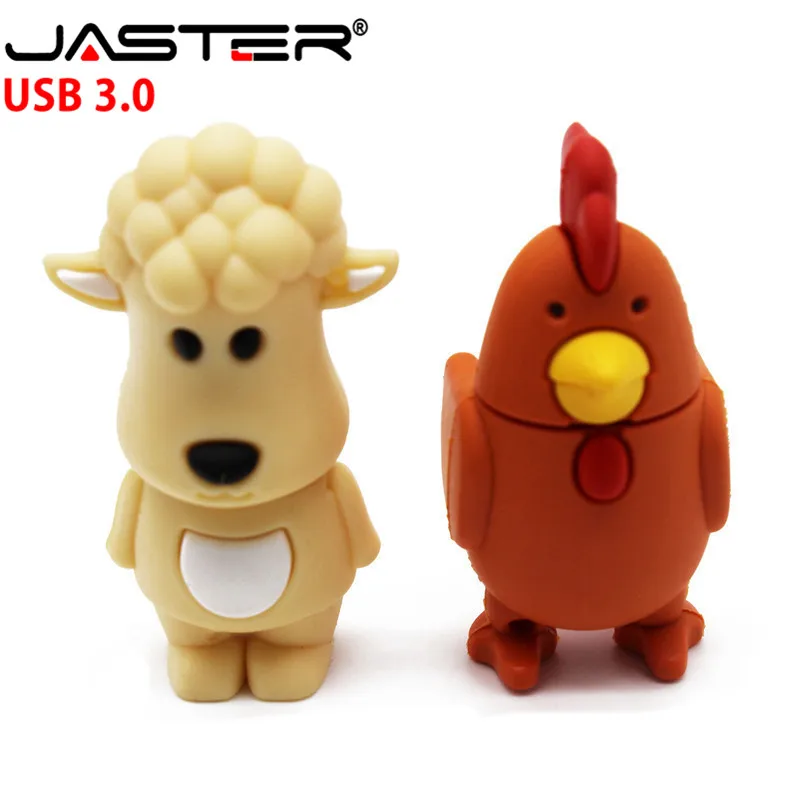 JASTER Китайский Зодиак флеш-накопитель USB 3,0 диск животных Зеленая змея/курица/кролик/лошадь/обезьяна карта памяти Флешка 4 Гб до 64 ГБ