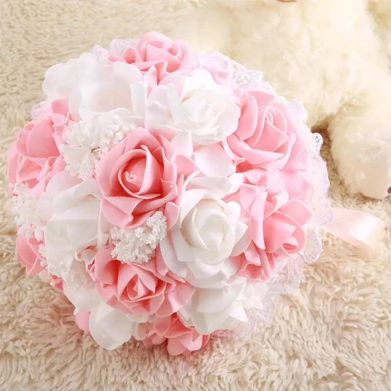 Artificial Flowers Rose Bouquet For Wedding Decoration Home Decor Lace Hydrangeas Bride Holding Flower L904 New | Дом и сад