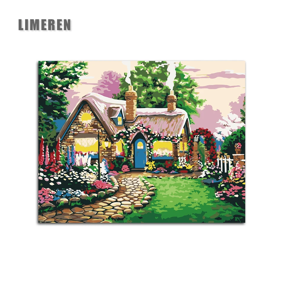 

Fairy Cottage DIY Painting By Numbers Kits Drawing Painting By Numbers Acrylic Paint On Canvas For Room Artwork