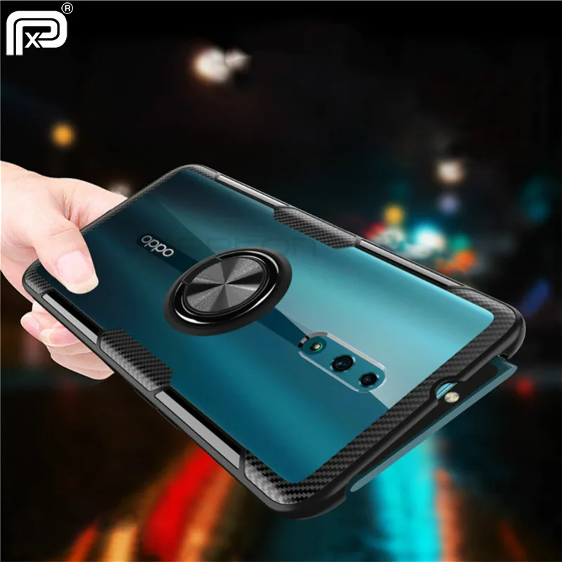 

For OPPO Reno Case Clear Acrylic Soft Silicone Car Holder Back Cover For OPPO Reno 10X Zoom F7 A3 Case Transparent Fundas