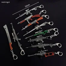 PUBG game weapon keychain styling AWM 98K M416 gun pendant men key ring hook car key chain for honda mazda volvo BMW accessories