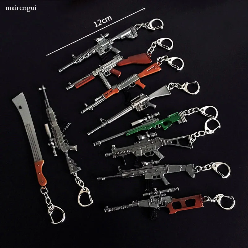 

PUBG game weapon keychain styling AWM 98K M416 gun pendant men key ring hook car key chain for honda mazda volvo BMW accessories