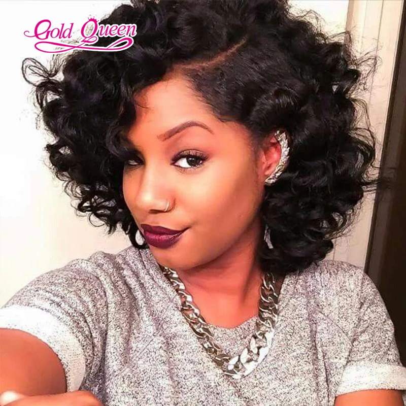 Brazilian Body Wave Short Wigs Human Hair Lace Front Wig Glueless