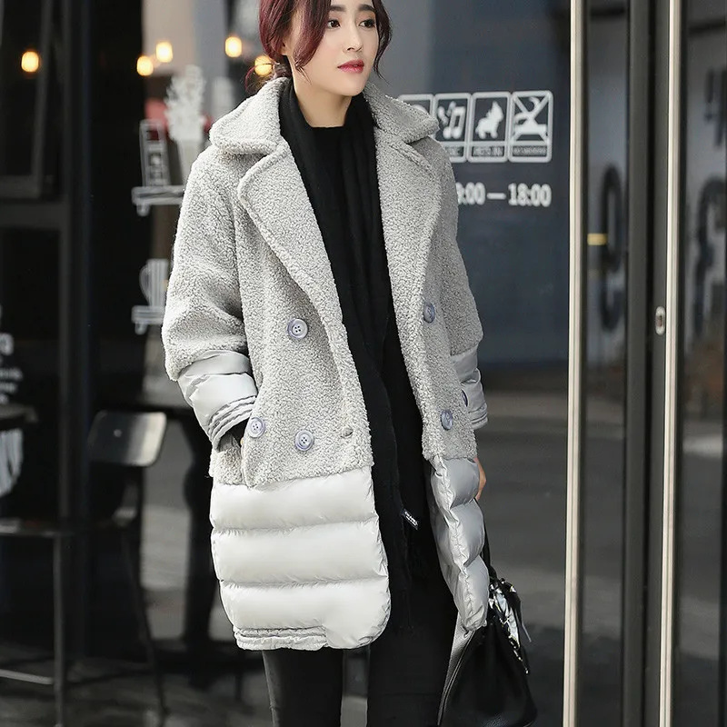 2016 New Winter Lapel Jacket Women Long Parka Thick Coat