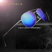 Солнцезащитные очки унисекс VEITHDIA, модные очки с поляризационными стеклами и зеркальным покрытием для мужчин и женщин, модель 2736