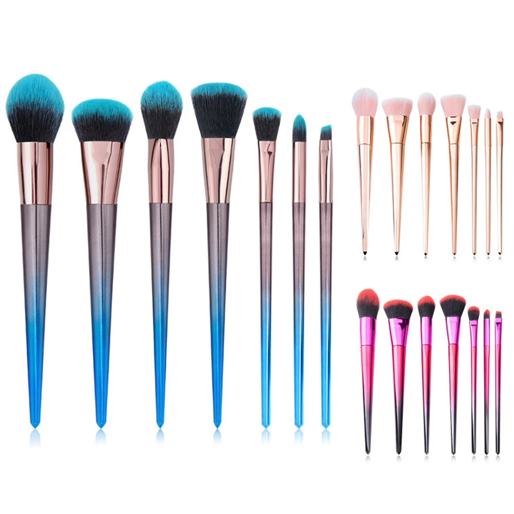 

7Pcs Eyeshadow Makeup Brushes Set Powder Foundation Concealer Eyebrow Blusher Eyeliner Lip Makeup Blending Brush Kit