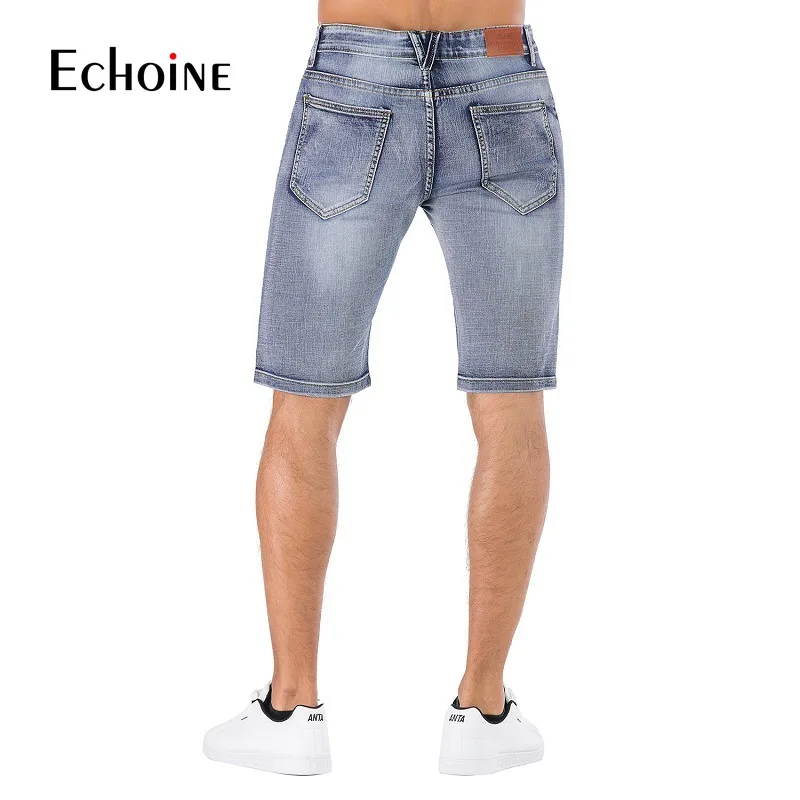 Summer Men's Stretch Short Masculino Jeans 2019 New Fashion Casual Slim Fit Bermuda Homme Cotton Denim Shorts Male Brand Clothes