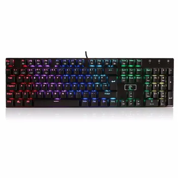 

Z-88 German Layout Backlit Mechanical Gaming Keyboard RGB LED Light DIY Blue Switches 105 keys Anti-ghosting