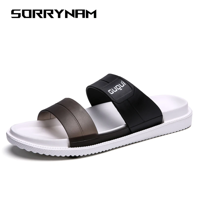 

Men Slippers 2019 Summer Beach Mens Shoes Women Couple Flip Flops Casual Outdoor Sandals Wedge Men Slides Flat 36-45
