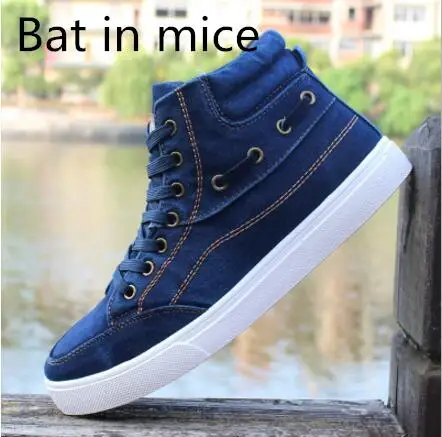 

Bat in mice Shoes Spring And Autumn 2017 New Fashion Korean Version Low To Help Denim Shoes Men Canvas Breathable Casual Shoes